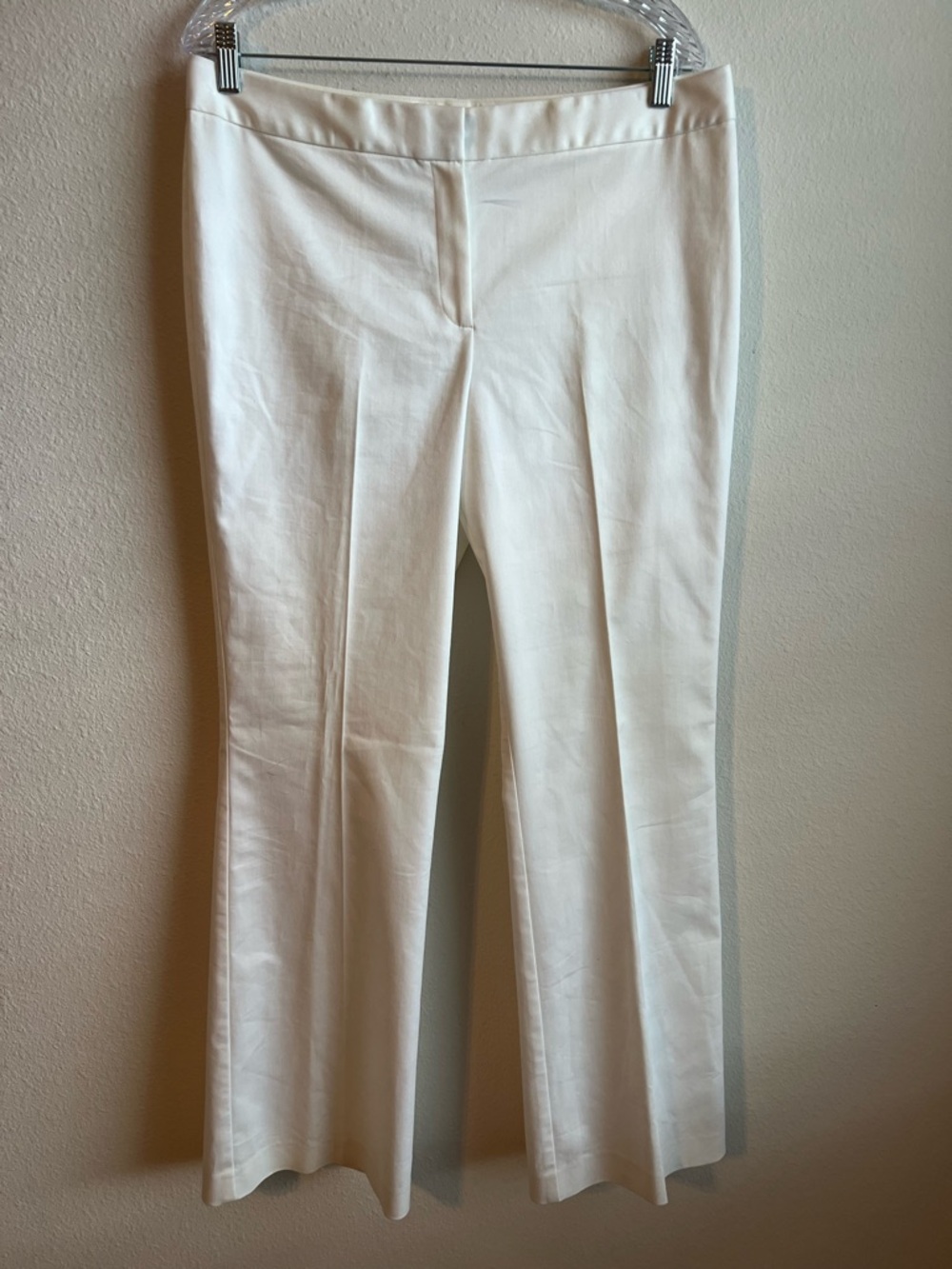 Tahari White Ponte Flare Pants